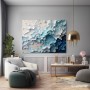 Abstraktes Wandbild als Gallery Leinwand in Weiß, Türkis und Tiefblau