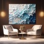 Abstraktes Wandbild als Gallery Leinwand in Weiß, Türkis und Tiefblau