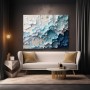 Abstraktes Wandbild als Gallery Leinwand in Weiß, Türkis und Tiefblau