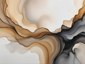Fließende Eleganz – Abstraktes Wandbild als Gallery Leinwand