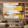 Goldene Geometrie – Abstraktes Wandbild auf Gallery Leinwand