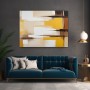 Goldene Geometrie – Abstraktes Wandbild auf Gallery Leinwand