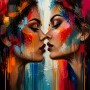 Intensive Begegnung – Modernes Wandbild als Acrylbild