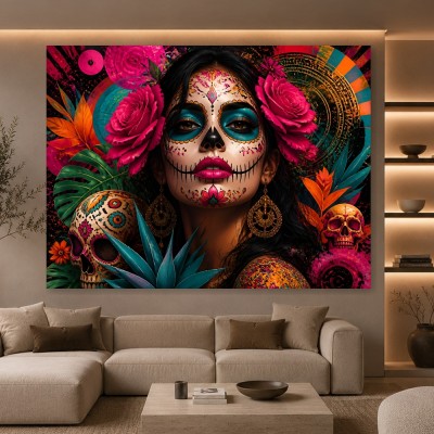 Día de los Muertos Modernes Wandbild & Poster mit Rosen