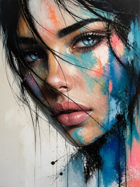 Intensiver Blick – Modernes Wandbild als Poster