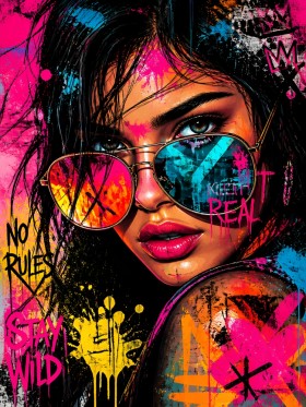 Stay Wild Portrait – Modernes Wandbild als Gallery Leinwand