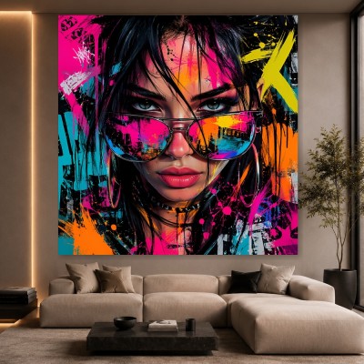 Neon Diva – Modernes Wandbild als Poster