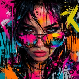 Neon Diva – Modernes Wandbild als Poster