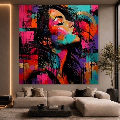 Modernes Wandbild „Colorful Muse“ als Acrylglasbild