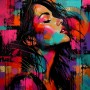 Modernes Wandbild „Colorful Muse“ als Acrylglasbild