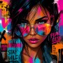 Fearless Urban Muse – Modernes Wandbild als Gallery Leinwand