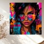 Fearless Urban Muse – Modernes Wandbild als Gallery Leinwand