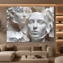 Skulpturale Gesichter – Modernes Wandbild als Gallery Leinwand