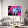 Neon-Porträt in Pink und Blau – Modernes Wandbild Poster
