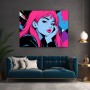 Neon-Porträt in Pink und Blau – Modernes Wandbild Poster
