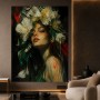 Florales Porträt Wandbild als Acrylbild mit dunkler Eleganz