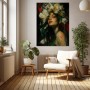 Florales Porträt Wandbild als Acrylbild mit dunkler Eleganz