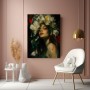 Florales Porträt Wandbild als Acrylbild mit dunkler Eleganz