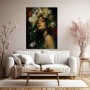 Florales Porträt Wandbild als Acrylbild mit dunkler Eleganz