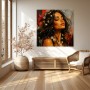 Blütenruhe Wandbild als Acrylbild in warmen Rot- und Goldtönen