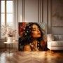 Blütenruhe Wandbild als Acrylbild in warmen Rot- und Goldtönen