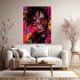 Rebellische Neon-Muse – Wandbild Poster im Cyberpunk-Stil