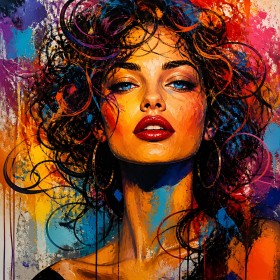 Expressives Porträt als Modernes Wandbild und Leinwandbild