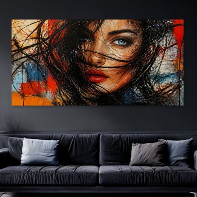 Expressives Porträt Wandbild als Gallery Leinwand