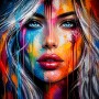 Farbenstarkes Porträt Wandbild als Gallery Leinwand
