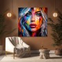 Farbenstarkes Porträt Wandbild als Gallery Leinwand