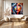 Farbenstarkes Porträt Wandbild als Gallery Leinwand
