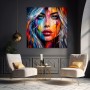Farbenstarkes Porträt Wandbild als Gallery Leinwand
