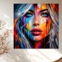 Farbenstarkes Porträt Wandbild als Gallery Leinwand