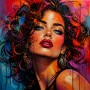 Farbstarke Diva – Modernes Wandbild als Acrylglasbild