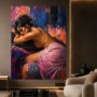 Sinnlicher Akt in Pink und Blau – Wandbild als Acrylbild