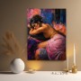 Sinnlicher Akt in Pink und Blau – Wandbild als Acrylbild