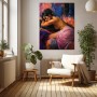Sinnlicher Akt in Pink und Blau – Wandbild als Acrylbild