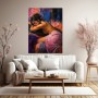 Sinnlicher Akt in Pink und Blau – Wandbild als Acrylbild