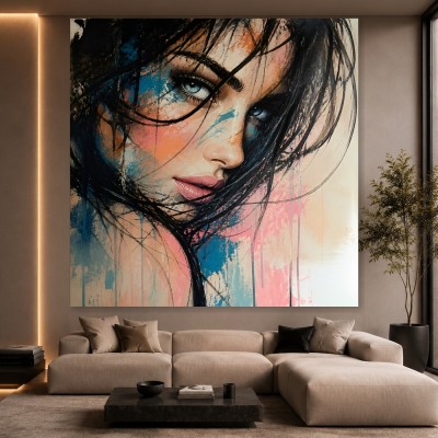 Intensiver Blick – Modernes Wandbild als Poster