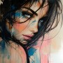 Intensiver Blick – Modernes Wandbild als Poster