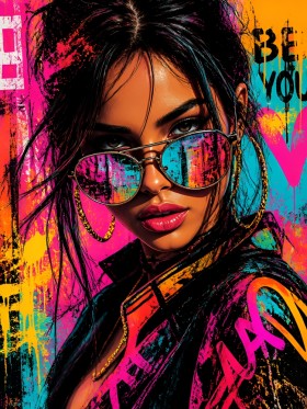 Neon Attitude Wandbild als Gallery Print