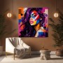 Pop-Art Porträt in Violett – Wandbild und Poster