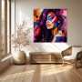 Pop-Art Porträt in Violett – Wandbild und Poster