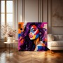 Pop-Art Porträt in Violett – Wandbild und Poster