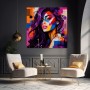 Pop-Art Porträt in Violett – Wandbild und Poster