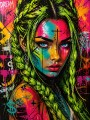 Neon Street Muse – Modernes Wandbild als Acrylbild