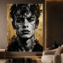 Urbanes Porträt Wandbild Poster in Schwarz, Weiß und Gold