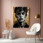 Urbanes Porträt Wandbild Poster in Schwarz, Weiß und Gold