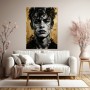 Urbanes Porträt Wandbild Poster in Schwarz, Weiß und Gold