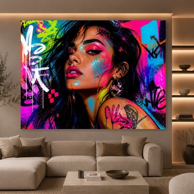 Neon Street Portrait Wandbild Poster